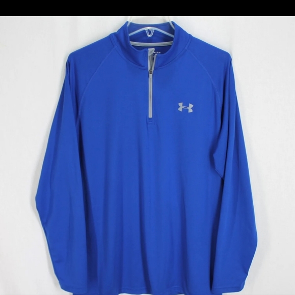 Under Armour Other - Under Armour 1/4 Zip Pullover Mens Size Xl Royal Blue Loose Fit Heat Gear Shirt
